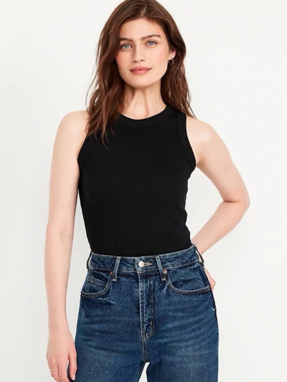 Old Navy Black Ribbed Tank Top